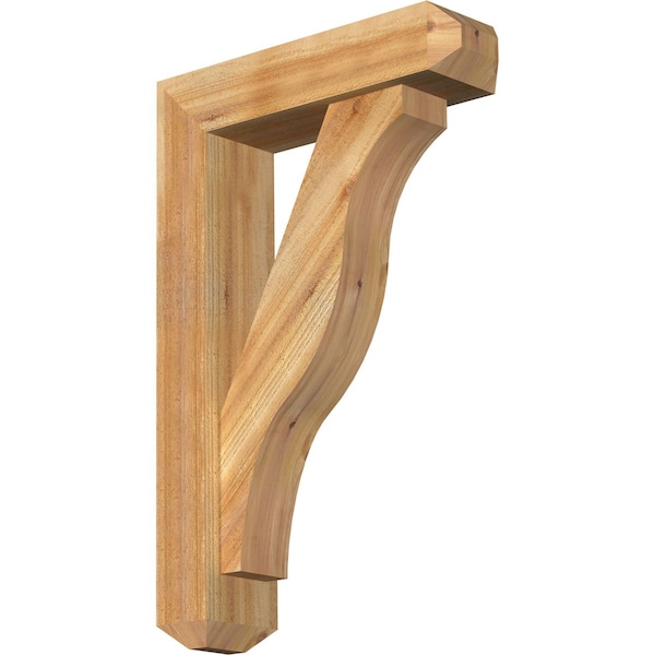 Ekena Millwork Funston Craftsman Rough Sawn Bracket w/ Offset Brace, Western Red Cedar, 6"W x 22"D x 34"H BKT0604X22X34FST04RWR - main